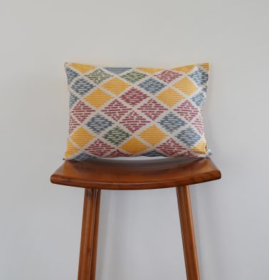 Vibrant Ikat Diamond Cotton Cushion Cover 12″ x 18″