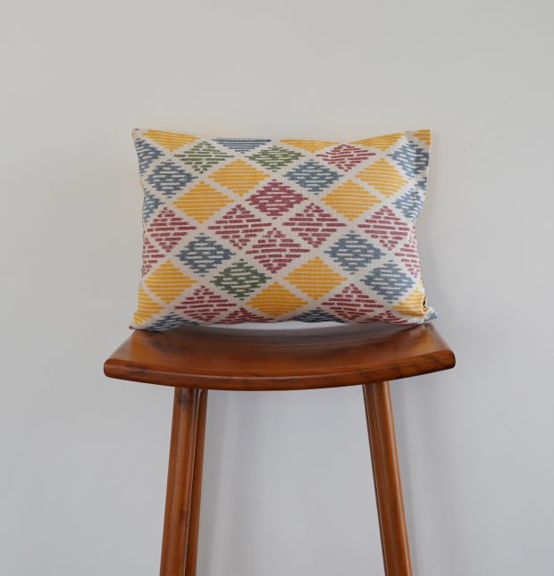 Vibrant Ikat Diamond Cotton Cushion Cover 12