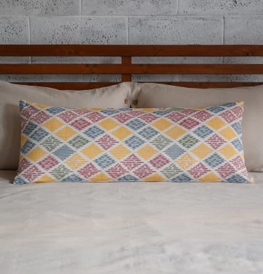Vibrant Ikat Diamond Cotton Cushion Cover 14″ x 36″