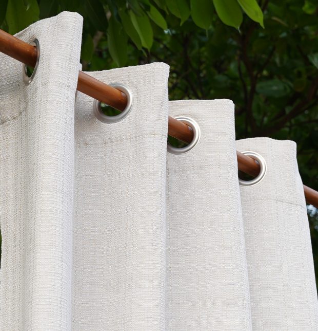 Customizable Curtain, Panama Weave Cotton - Creamy white