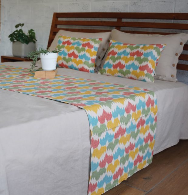 Vibrant Ikat Crown Cotton Cushion Cover 12