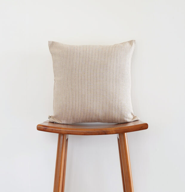 Fine Stripes Cotton Cushion Cover Brown 16