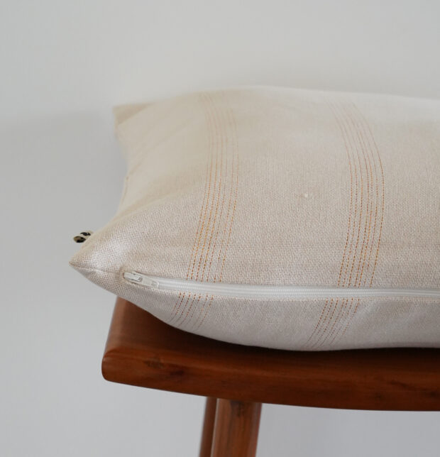 Zari Stripes Cotton Cushion Cover Beige 16