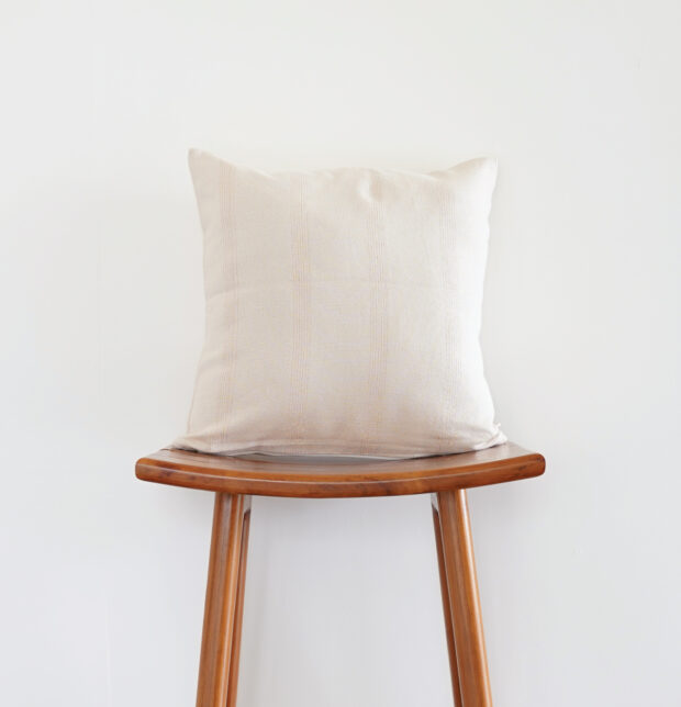 Zari Stripes Cotton Cushion Cover Beige 16