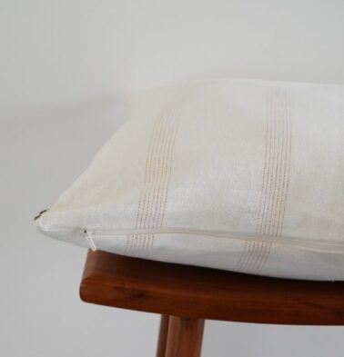 Zari Stripes Cotton Cushion Cover White 16″ x 16″