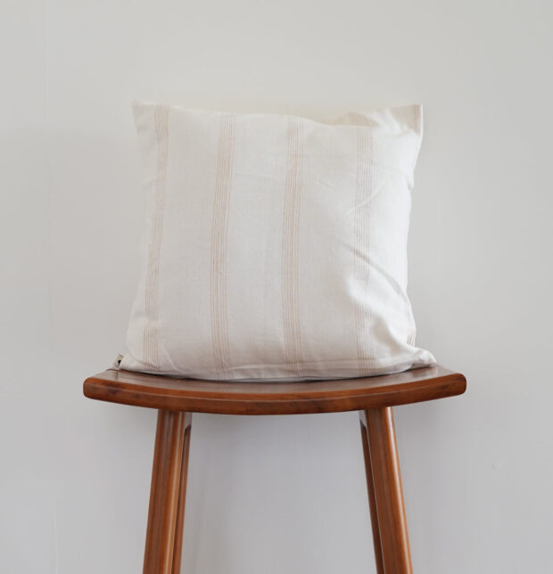 Zari Stripes Cotton Cushion Cover White 16