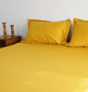 Solid Cotton Single Bed Sheet Misted Yellow – With Pillow Cover