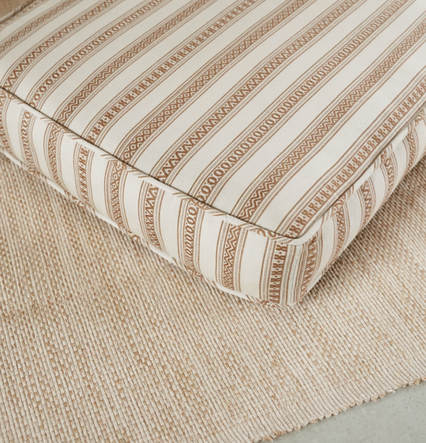 Vintage Weave Cotton Floor Cushion Beige/Brown