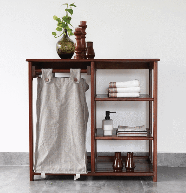 Solid Wooden Laundry Unit | Mahogany Wood