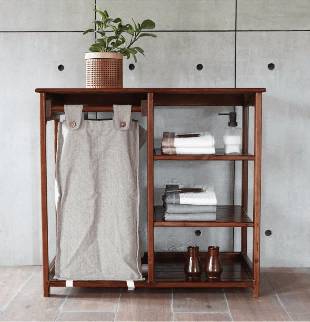 Solid Wooden Laundry Unit | Mahogany Wood