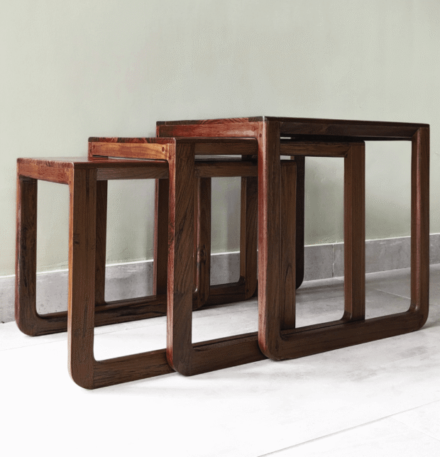Solid Wooden Nesting Table | Mahogany Wood
