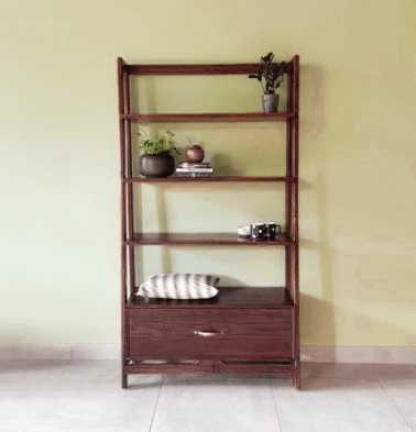 Solid Wooden Open Shelf | Mahogany Wood