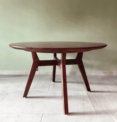 Solid Wooden Round Dining Table | Mahogany Wood