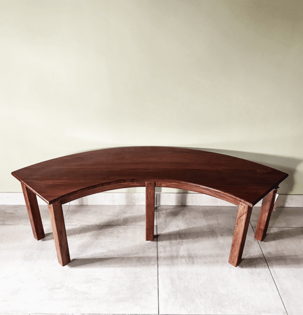 Solid Wooden Semi Circle Bench | Mahogany Wood