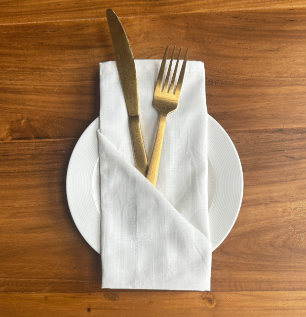 Slub Cotton Table Napkins White - Set of 6