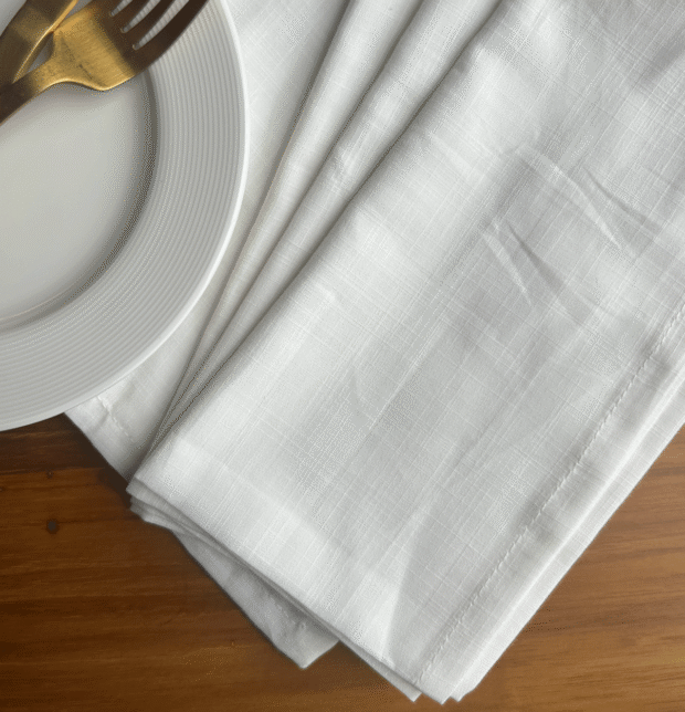 Slub Cotton Table Napkins White - Set of 6