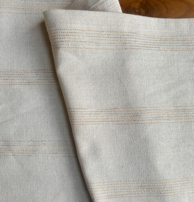 Zari Stripes Cotton Table Runner Beige