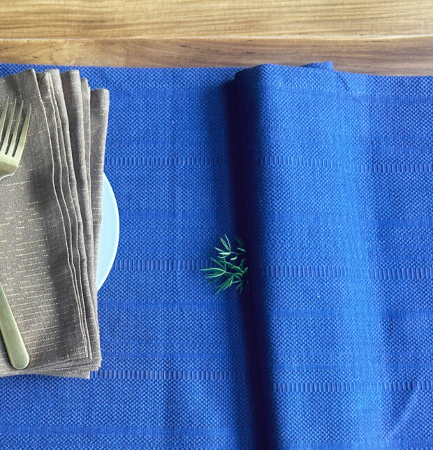 Kadoor Cotton Table Runner Dutch Blue