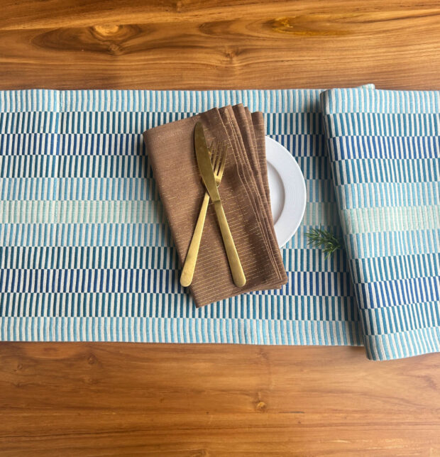 Ocean Blues Cotton Table Runner