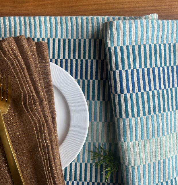 Ocean Blues Cotton Table Runner