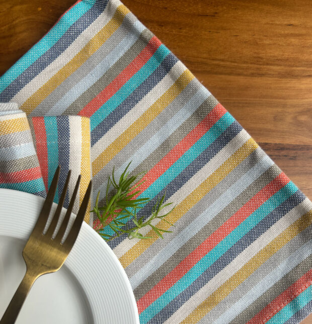 Stripes Cotton Table Napkins Multicolor Fiesta – Set of 6