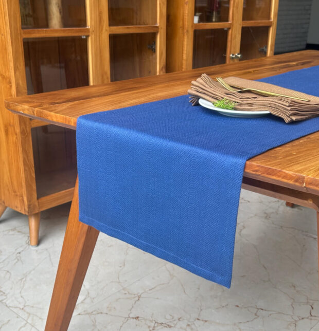 Kadoor Cotton Table Runner Dutch Blue