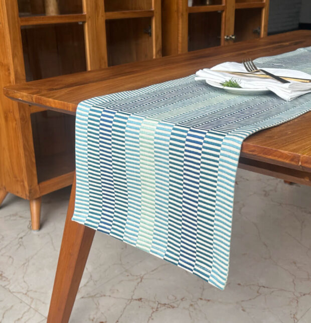 Ocean Blues Cotton Table Runner