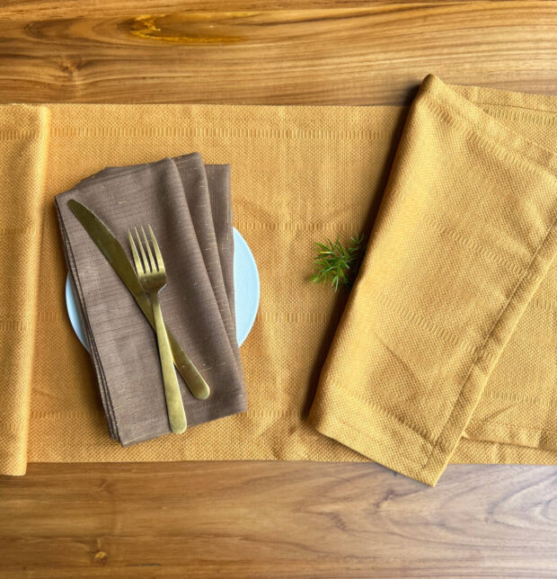 Kadoor Cotton Table Runner Honey Gold