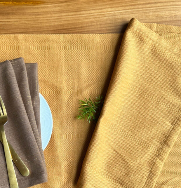 Kadoor Cotton Table Runner Honey Gold