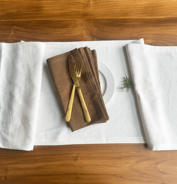 Kadoor Cotton Table Runner Pristine White