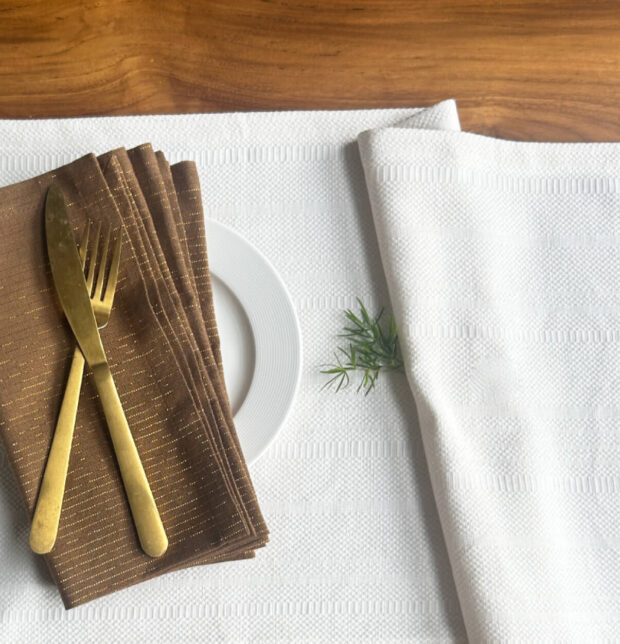 Kadoor Cotton Table Runner Pristine White