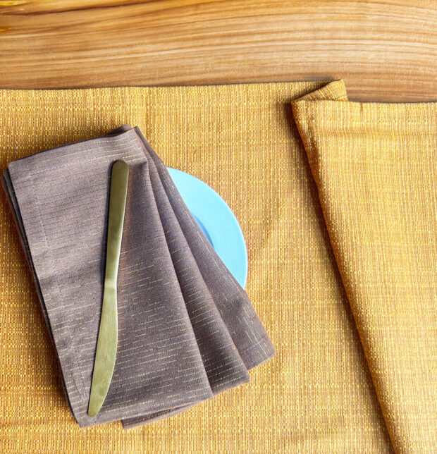 Panama Weave Cotton Table Runner Golden Glow