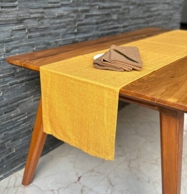 Panama Weave Cotton Table Runner Golden Glow