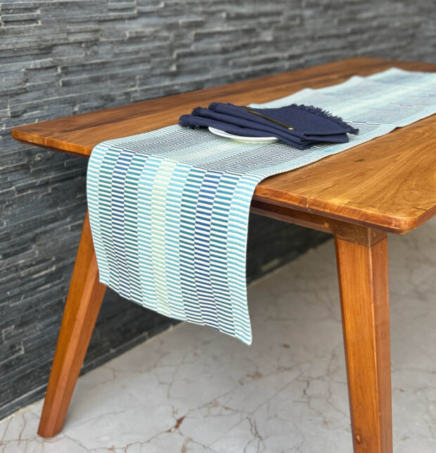 Ocean Blues Cotton Table Runner