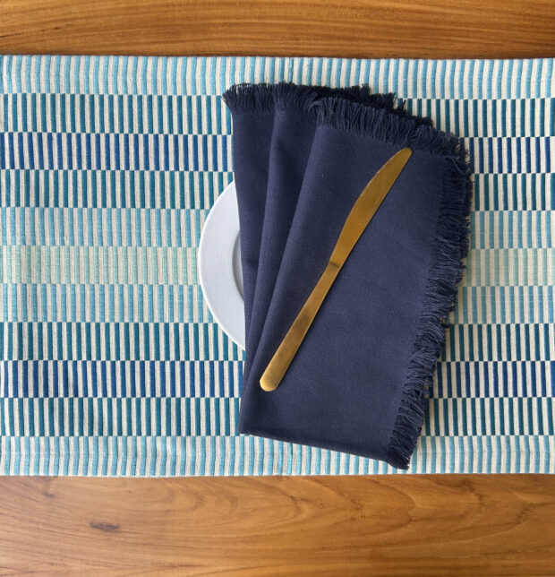 Ocean Blues Cotton Table Runner