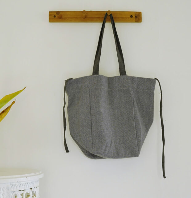 Adaptable Cotton Tote Bag Drizzle Grey/ Black