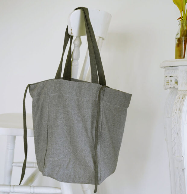 Adaptable Cotton Tote Bag Drizzle Grey/ Black
