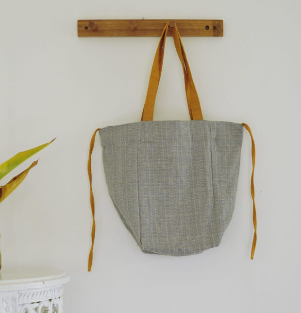 Adaptable Cotton Tote Bag Ash Grey/Yellow