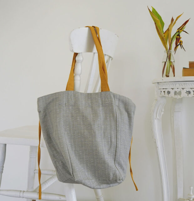 Adaptable Cotton Tote Bag Ash Grey/Yellow
