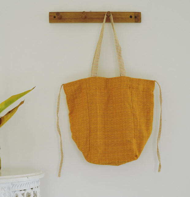 Adaptable Cotton Tote Bag Golden Glow/Stripe