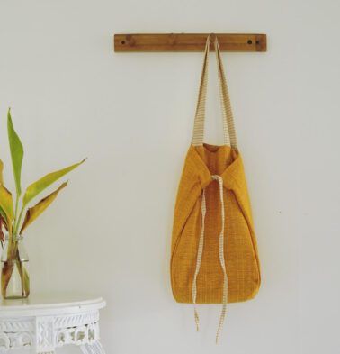 Adaptable Cotton Tote Bag Golden Glow/Stripe
