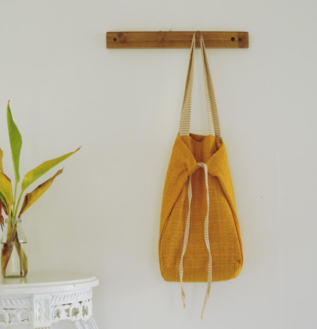 Adaptable Cotton Tote Bag Golden Glow/Stripe
