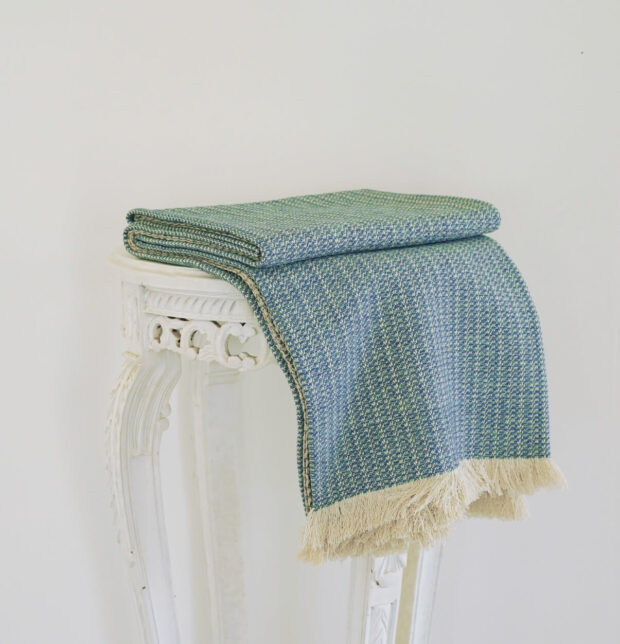 Handwoven Cotton Throw Dusk Blue