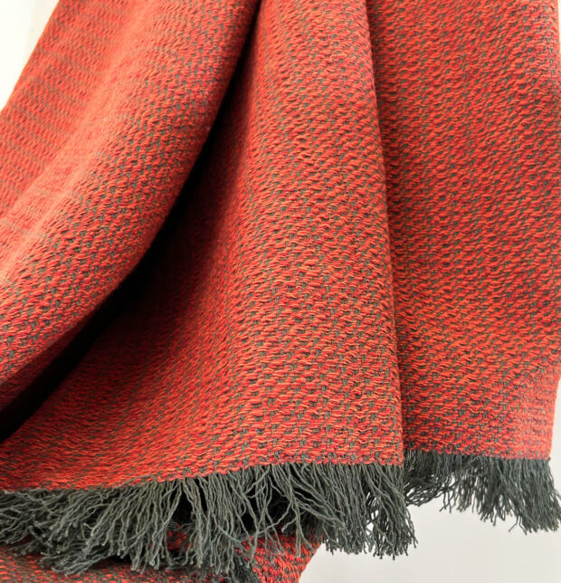 Handwoven Cotton Throw Ginger Orange