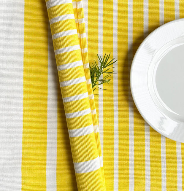Coastal Lines Cotton Tablemats Yellow - Set of 6