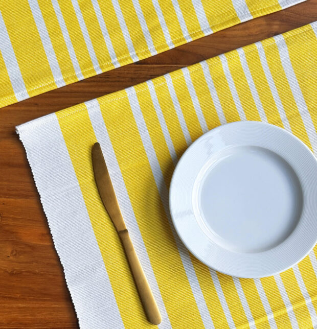 Coastal Lines Cotton Tablemats Yellow - Set of 6