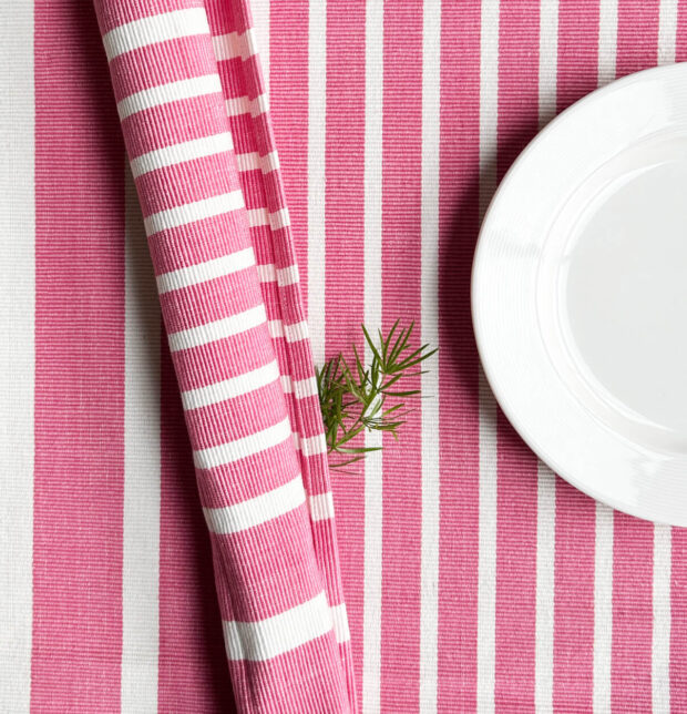 Coastal Lines Cotton Tablemats Pink - Set of 6