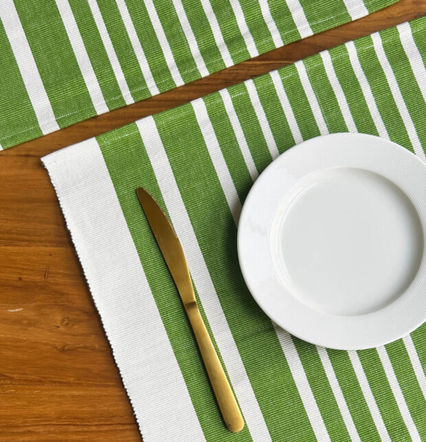 Coastal Lines Cotton Tablemats Green - Set of 6