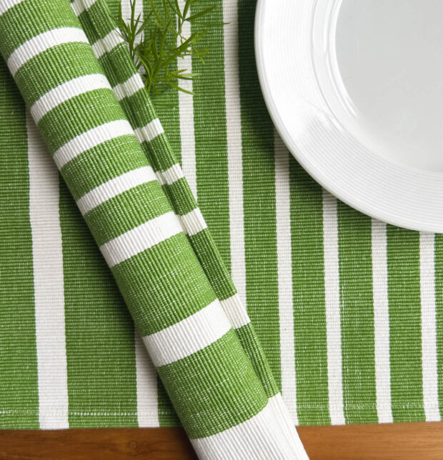Coastal Lines Cotton Tablemats Green - Set of 6