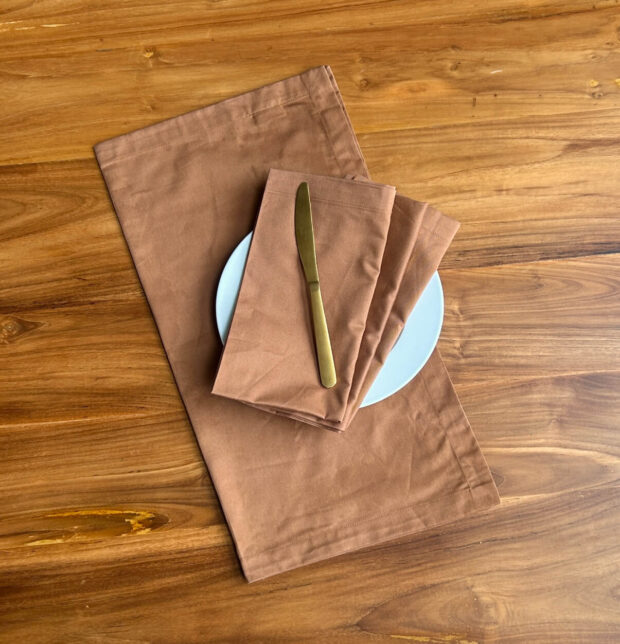 Solid Cotton Table Napkins Brown - Set of 6